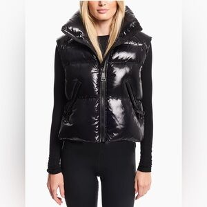 SAM. Shiny Black Puffer Vest